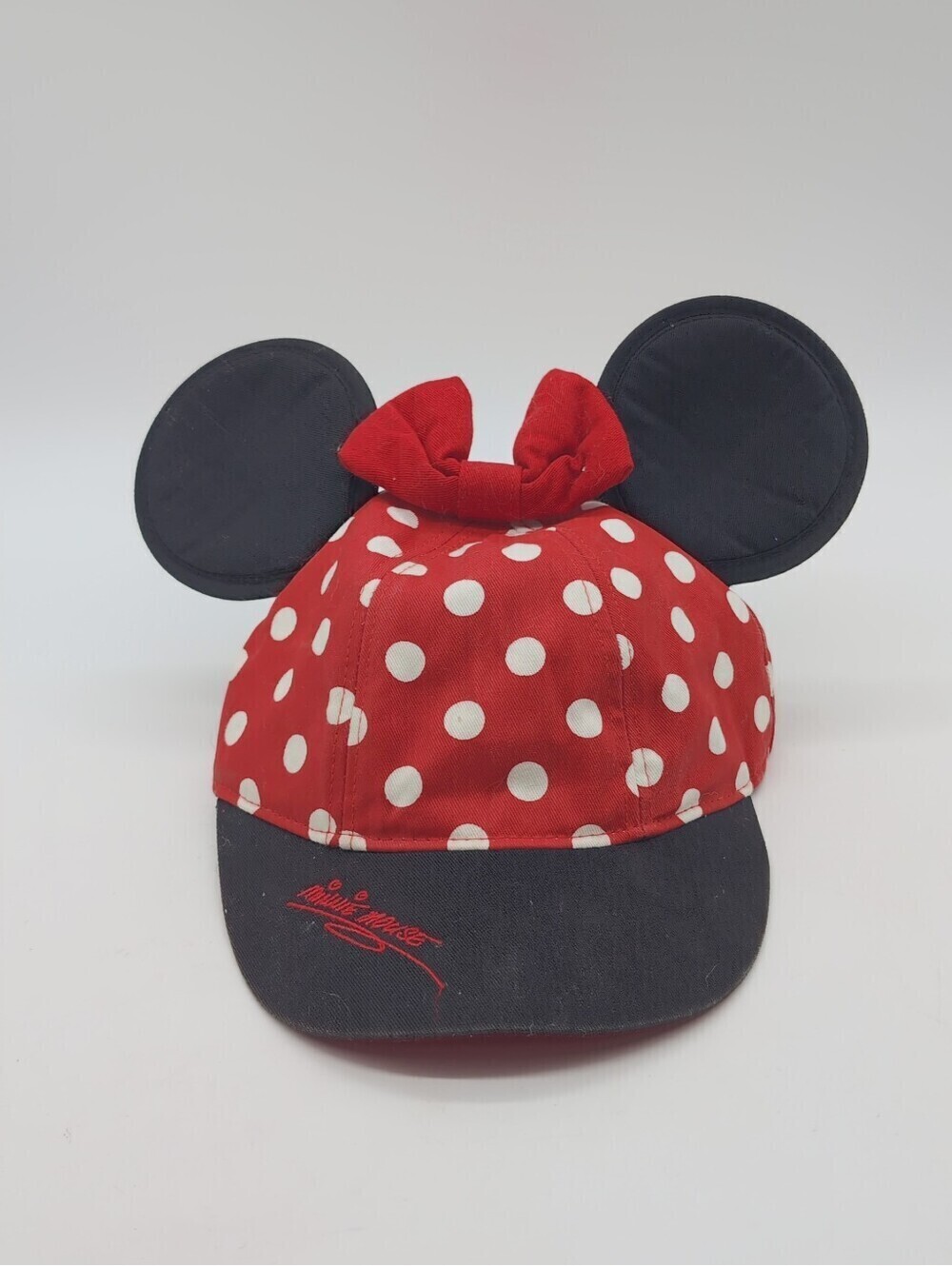 Disneyland Resort Minnie Mouse Polka Dot Ear Cap Red Black